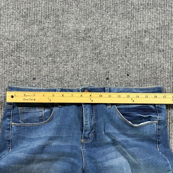 Royalty For Me Womens Jeans Size 12 Blue Denim Frayed Hem Classic Mid Rise - Picture 7 of 11